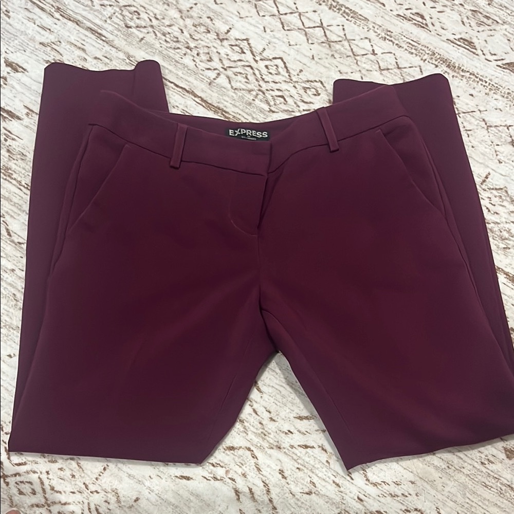 Express Burgundy Columnist Dress Pants